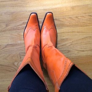 JB bright Cognac Cowboy Boots